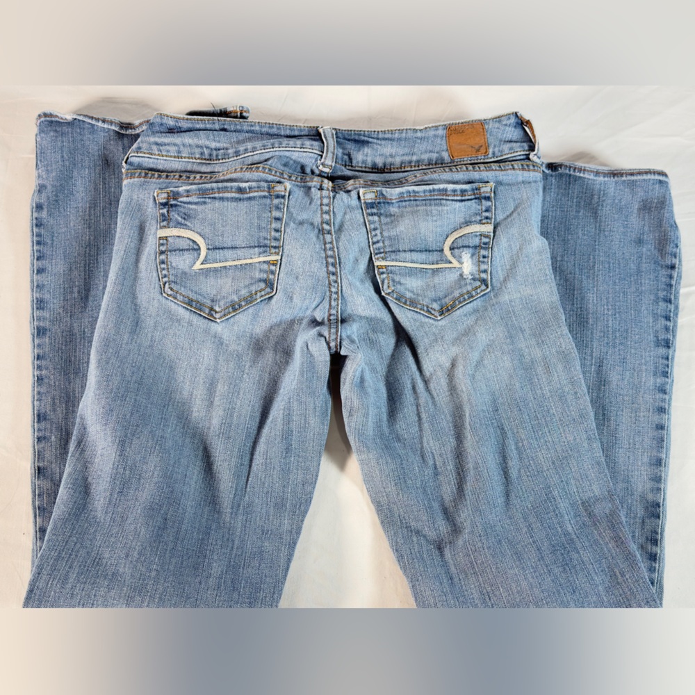 American Eagle Stretch Artist Stylish Light Blue Boot Cut Jeans for Women size 6